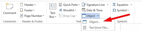 How to insert a PDF into Microsoft Word step 2